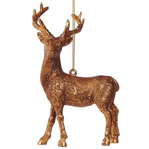 Rena de Natal Dourada para Pendurar, 13 cm