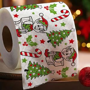 Rolo Papel Higiénico de Natal com Elfos