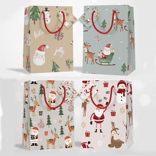 Saco de Papel Desenhos Natalícios Médio