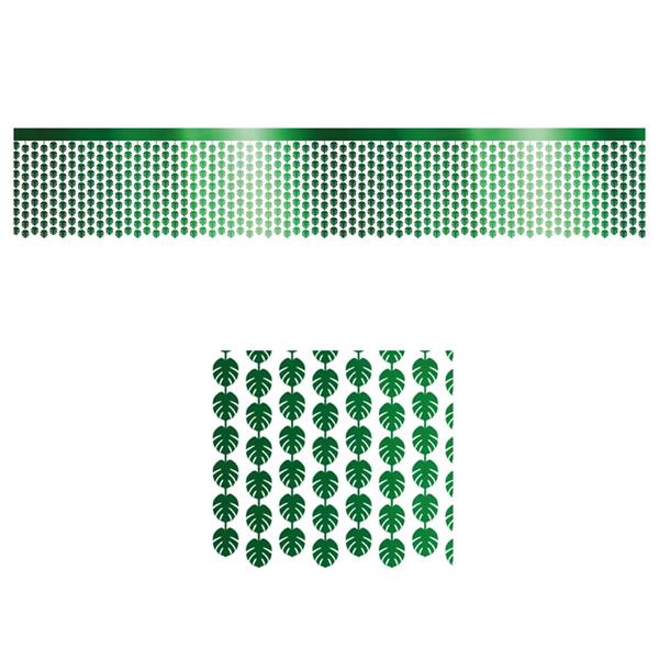 Saia de Mesa com Folhas Verdes, 70 x 400 cm