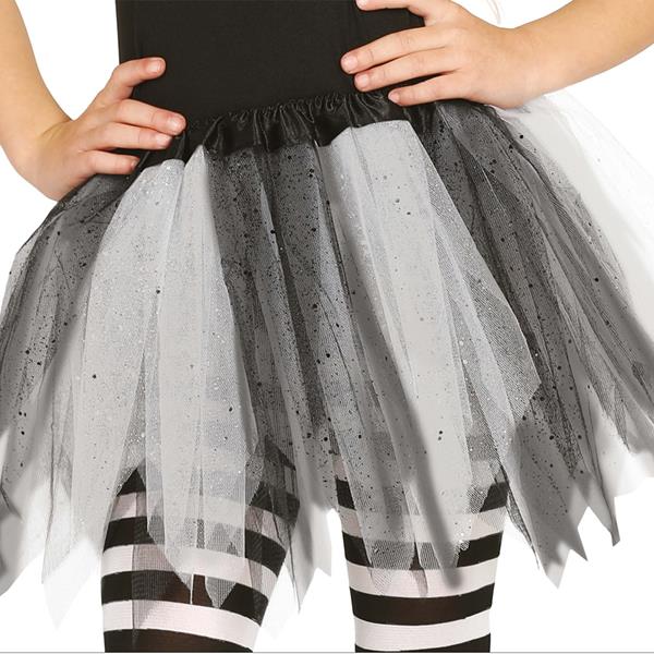 Saiote Tutu Brilhante Branco/Preto, Criança