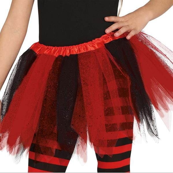 Saiote Tutu Brilhante Vermelho/Preto, Criança