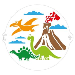 Stencil Dinossauros Decorativo para Bolos, 25 cm