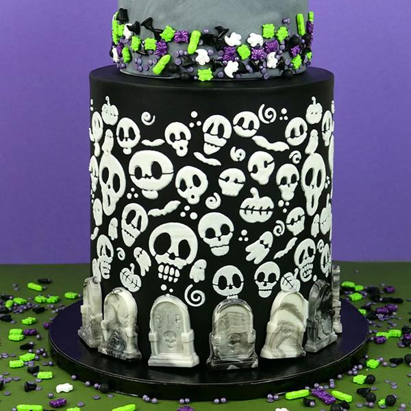 Stencil Halloween Decorativo para Bolos