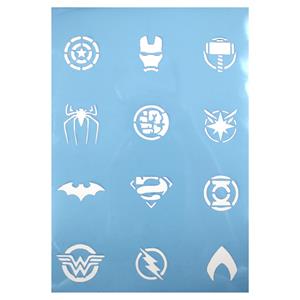 Stencil Super Heróis, 20 x 30 cm