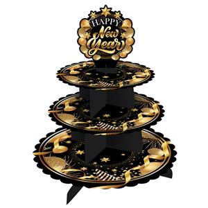 Suporte Cupcakes Happy New Year Glamour, 3 andares
