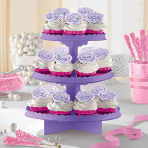 Suporte Cupcakes Lilás, 3 andares