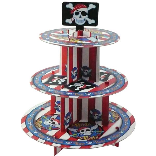 Suporte Cupcakes Pirata, 3 andares