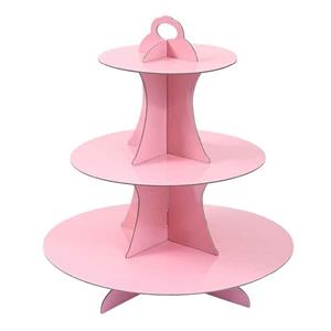 Suporte Cupcakes Rosa Claro, 3 andares