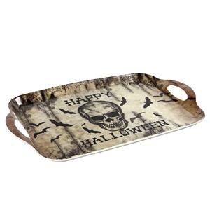 Tabuleiro Caveira Happy Halloween com Morcegos, 43 cm