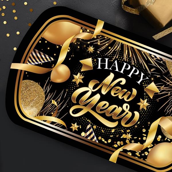 Tabuleiro Happy New Year Glamour, 39 cm