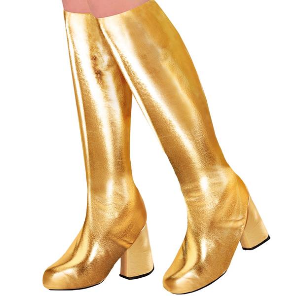 Tapa Botas Dourado Vinil, Adulto