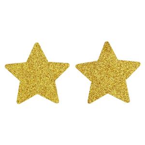Tapa Mamilos Estrelas Douradas com Glitter