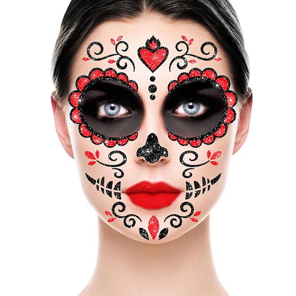 Tatuagem Adesiva Glitter Caveira Mexicana