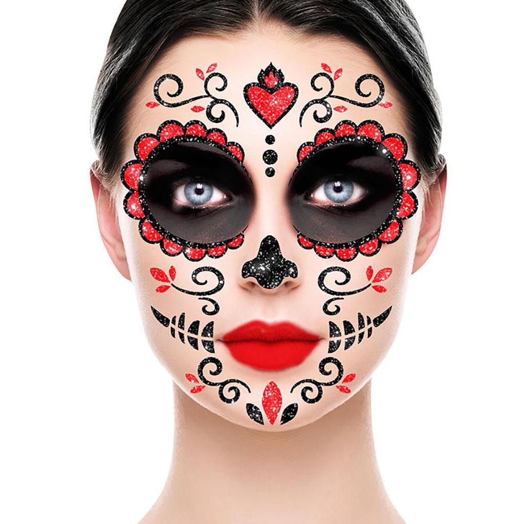 Tatuagem Adesiva Glitter Caveira Mexicana Tatuagem Adesiva Glitter Caveira Mexicana