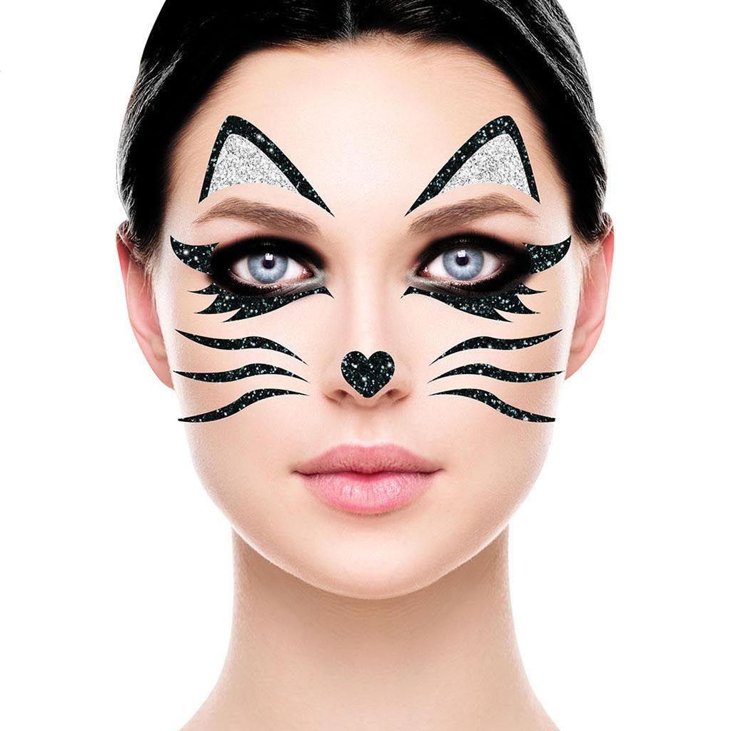 Tatuagem Adesiva Glitter Gato