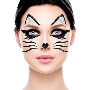 Tatuagem Adesiva Glitter Gato