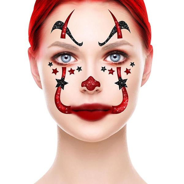 Tatuagem Adesiva Glitter Palhaço Assassino Tatuagem Adesiva Glitter Palhaço Assassino