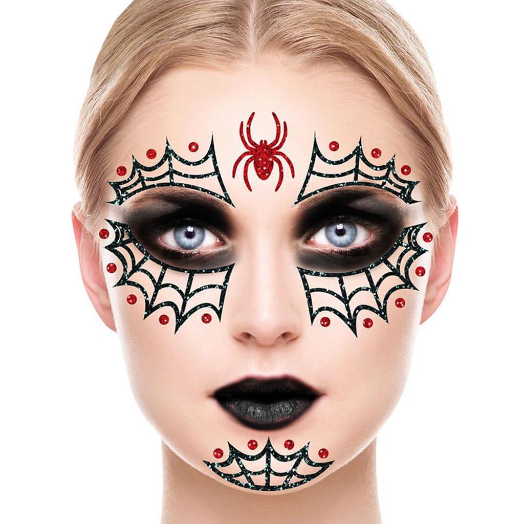 Tatuagem Adesiva Glitter Teias e Aranha