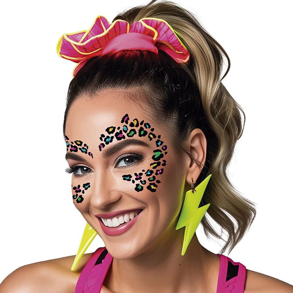 Tatuagem Adesiva Leopardo Multicolor