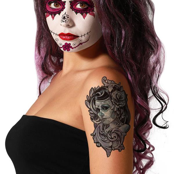 Tatuagem Temporária Catrina Dark Rose