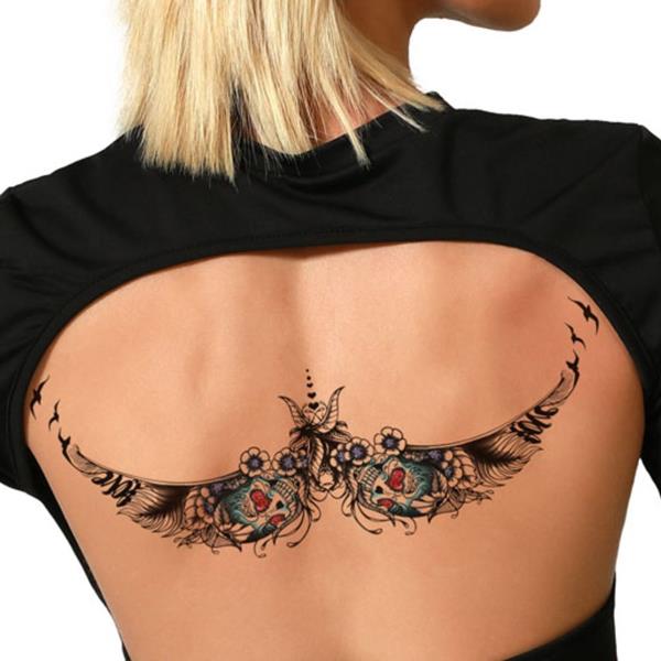 Tatuagem Temporária Flores e Caveiras