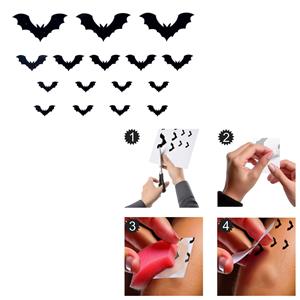 Tatuagens Adesivas 16 Morcegos Pretos
