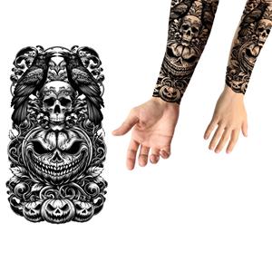 Tatuagens Adesivas Abóboras e Caveiras Sinistras