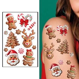 Tatuagens Adesivas Biscoitos de Gengibre e Bengalas Doces