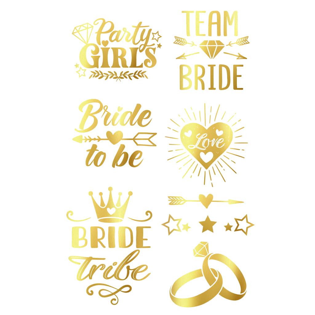 Tatuagens Adesivas Despedida de Solteira Dourado