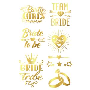 Tatuagens Adesivas Despedida de Solteira Dourado