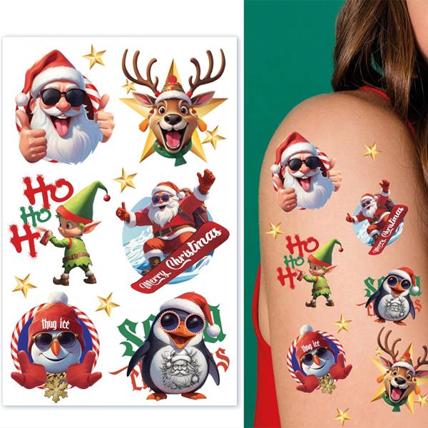 Tatuagens Adesivas Figuras de Natal Divertidas