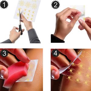 Tatuagens Adesivas Teias e Aranhas Dourado