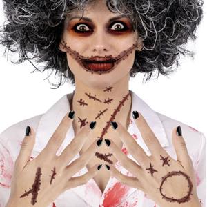 Tatuagens Adesivas Zombie com Cicatrizes