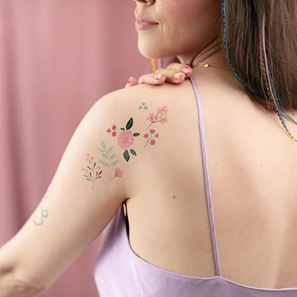 Tatuagens Temporárias Flores Coloridas