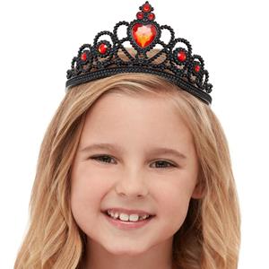 Tiara Preta com Rubies Vermelhos