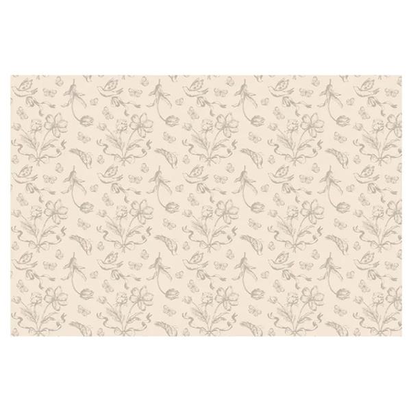 Toalha Bege com Flores Estampadas, 1,20 x 1,80 mt