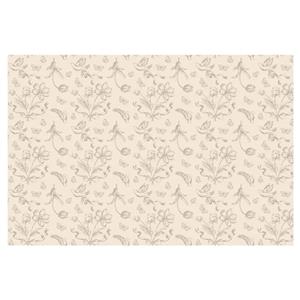 Toalha Bege com Flores Estampadas, 1,20 x 1,80 mt