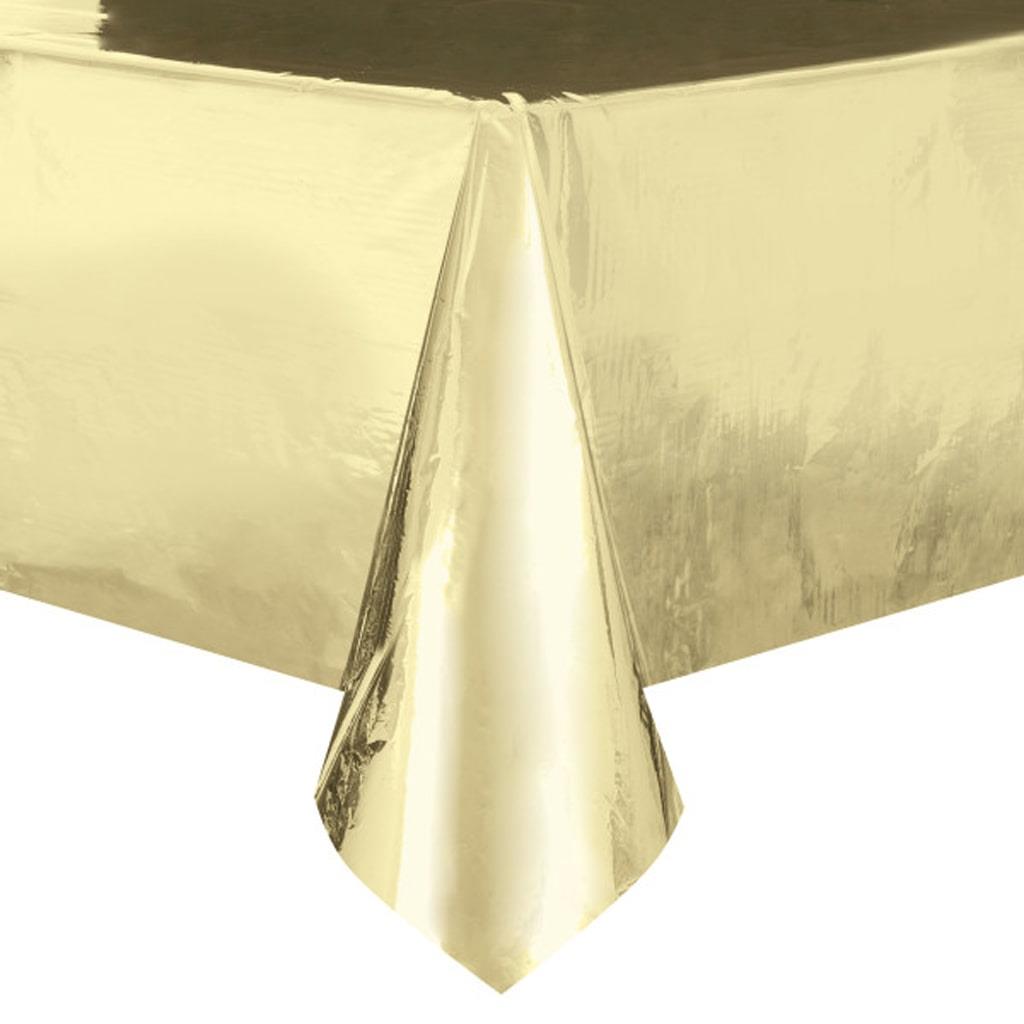 Toalha Mesa Dourada Metalizada, 137 x 274 Cm