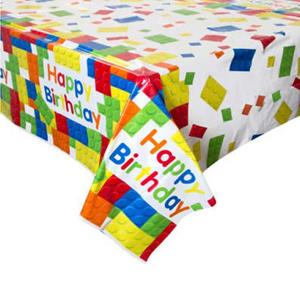 Toalha Happy Birthday Blocos de Construção, 1,37 x 2,13 mt