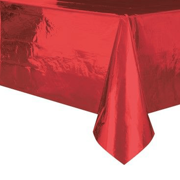 Toalha Mesa Vermelho Metalizado, 137 x 274 Cm