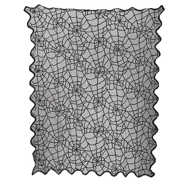 Toalha Preta com Teias de Aranha, 75 x 100 cm