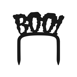 Topo de Bolo Boo! em Plástico Preto