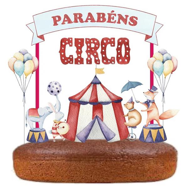 Topo de Bolo Circo Aquarela