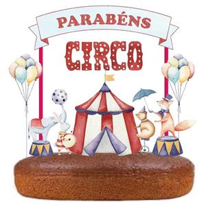 Topo de Bolo Circo Aquarela