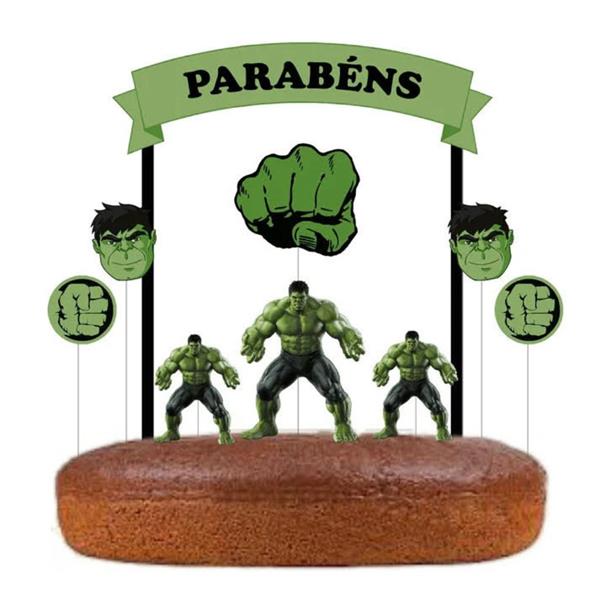 Topo de Bolo Hulk