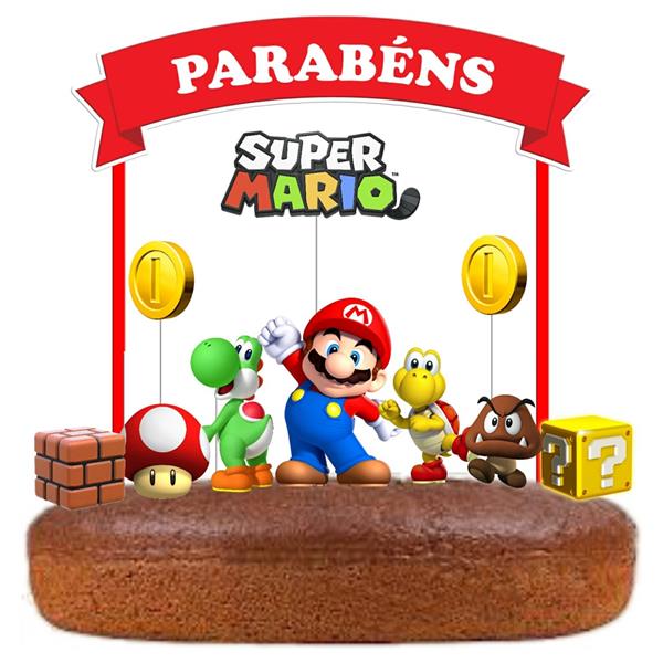 Topo de Bolo Super Mario