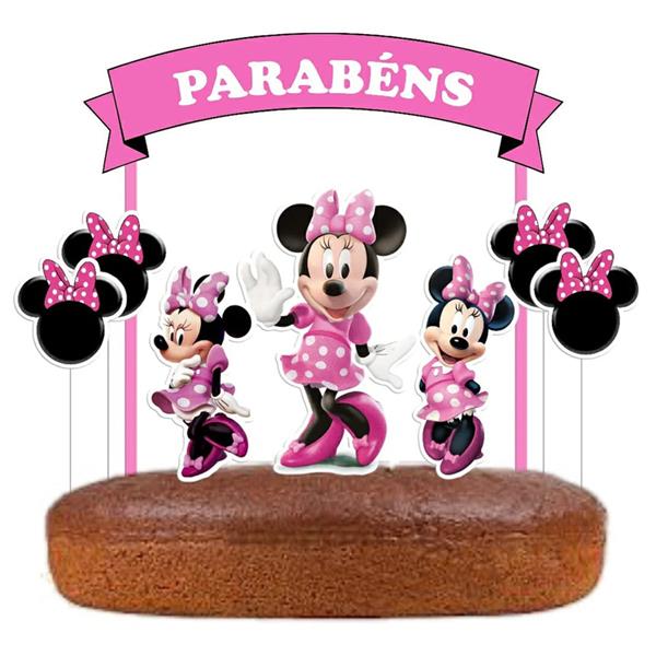Topo de Bolo Minnie