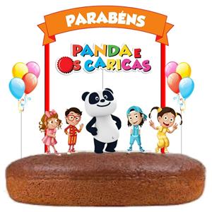 Topo de Bolo Panda e os Caricas
