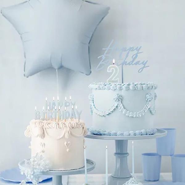 Topper Acrílico Happy Birthday Azul